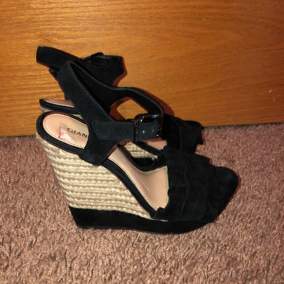 gianni bini juudeth leather wedges